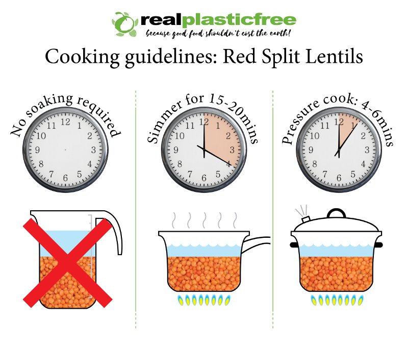 Simple cooking guidelines for red lentils